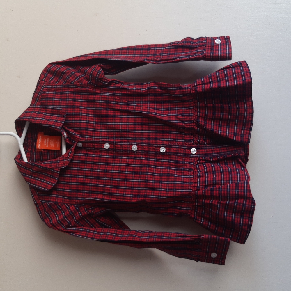 Size 4 yrs Button down Blouse red, black, white